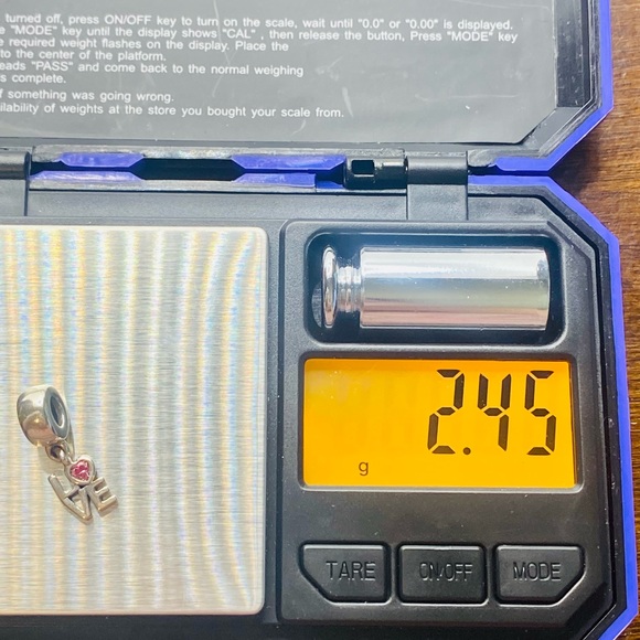 EUC Pandora 791253CZS Sterling Silver LOVE Dangle Bead w/ Salmon Zirconia Heart - Picture 11 of 11